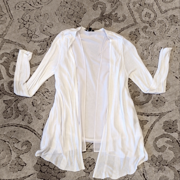 Vera Wang Layered White Cardigan Large - Picture 1 of 4